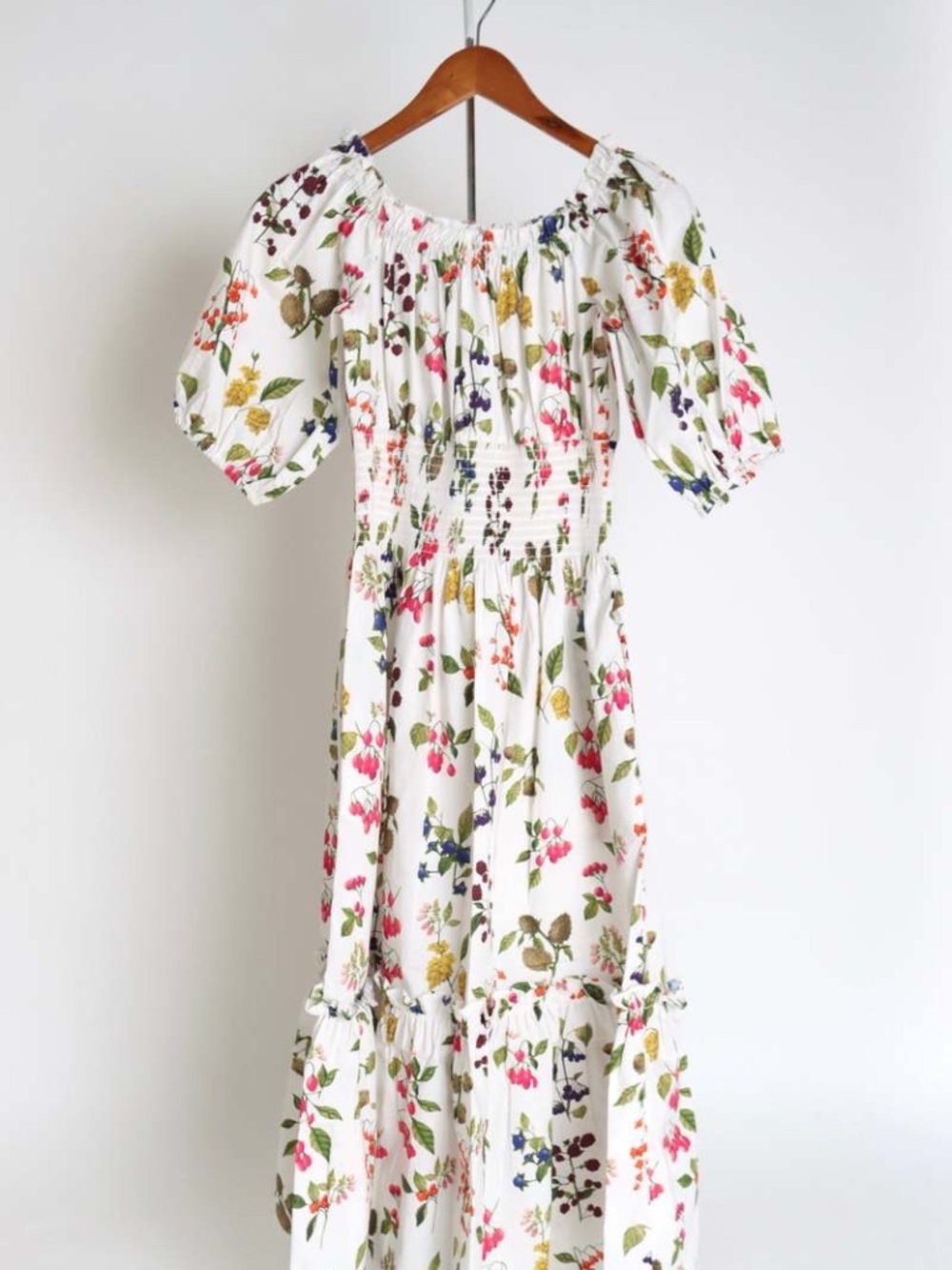 Cara Cara Mimi Dress White, Floral And Berry Print